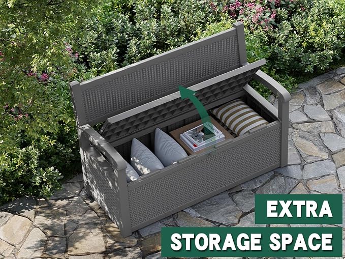 80 Gallon Outdoor Storage Bench, Resin Outside Storage Box - Image 5