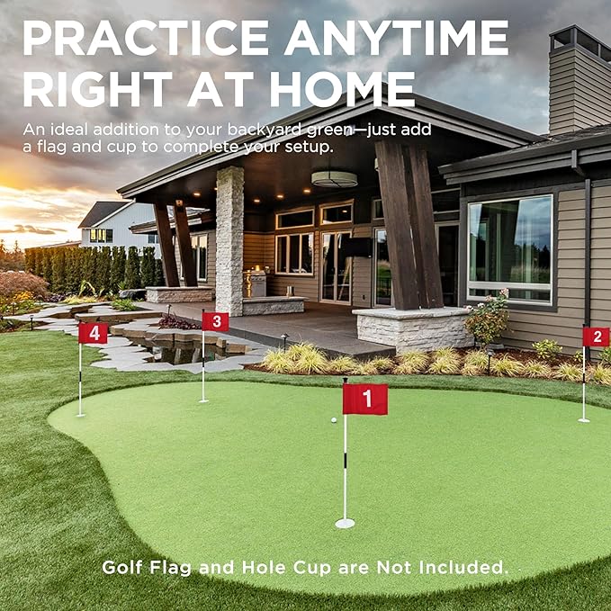 KINGTOP Golf Flagstick - Portable Design, Practice Putting Green Flag Stick for Yard, Club - Golf Pole Pin Flagpole, 3FT or 6FT Heights Available