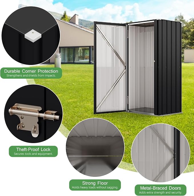 Devoko 22 Cuft Vertical Storage Shed Without Adjustable Shelves - Image 3
