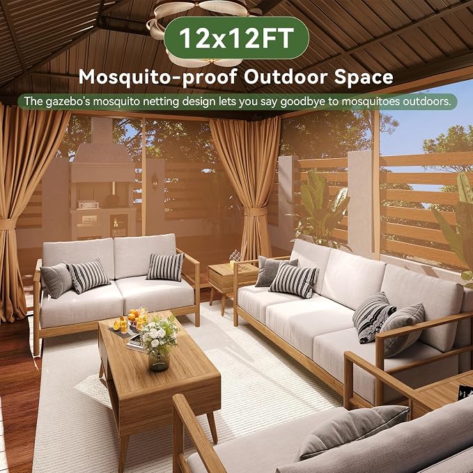 Aoxun Gazebo 12x12 Hardtop Gazebo - Image 7
