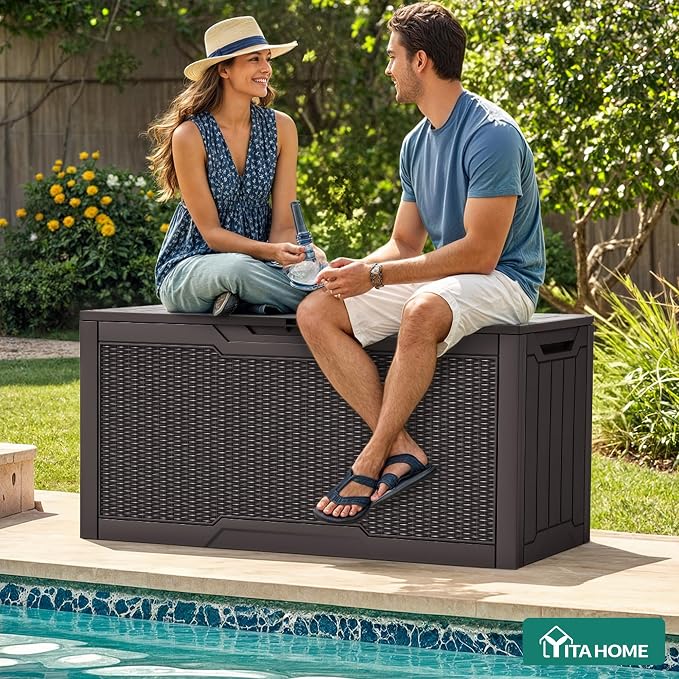 YITAHOME 80 Gallon Outdoor Storage Box | Large Water Resistant Resin Deck Box - Image 5