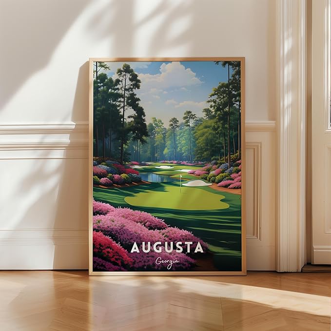 Golf Course Premium Giclee Fine Art Prints - Augusta, Pebble Beach, Pinehurst, Golf Course Posters, Golf Wall Art, Aesthetic Poster for Home Office Decor, Ready to Frame