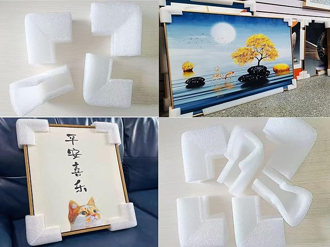 24PACK Foam Corner Protectors,Protectors for Shipping Moving Packaging, Protection Cushioning Foam Sets Furniture Corner and Edge Safety Bumpers for Photo Mirror TV Frame Edge
