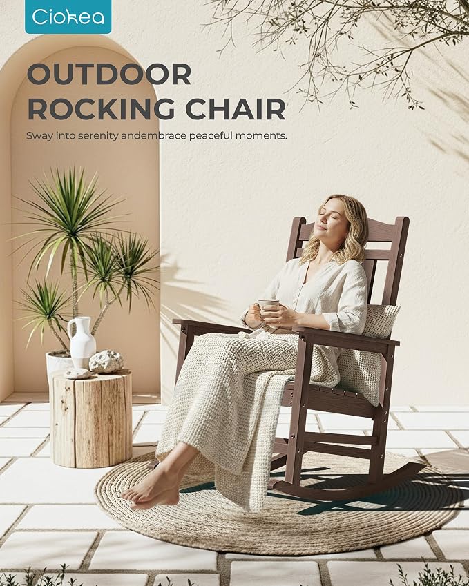 Oversized Outdoor Rocking Chairs, High Back Patio Rockers - Image 8