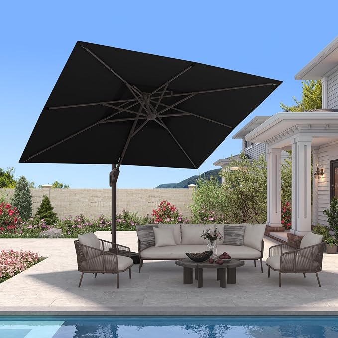 10 X 13 FT Cantilever Patio Outdoor Umbrella, Heavy Duty Aluminum Frame - Image 2