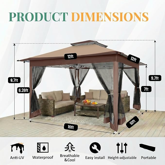 COBIZI 12x12 Pop Up Gazebos On Clearance - Image 3