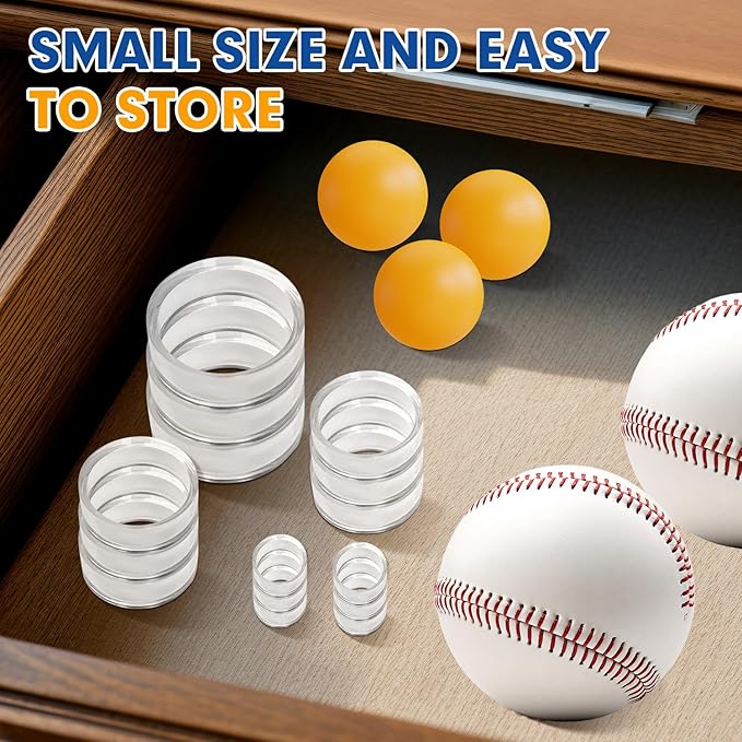 100 Pcs Baseball Holder for Baseball Display Case 1.22 Inches Round Acrylic Stands for Display Case, Clear Ring Stand for Sphere Holder, Small Balls Stands, Golf Ball, Egg Stand, Marble, Softball