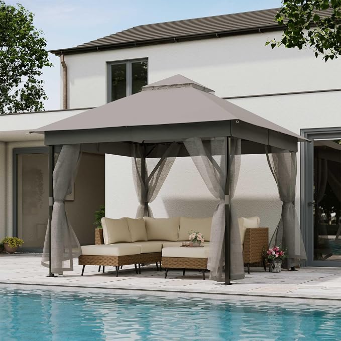 10' X 10' Waterproof Patio Gazebo by LAUSAINTHOME