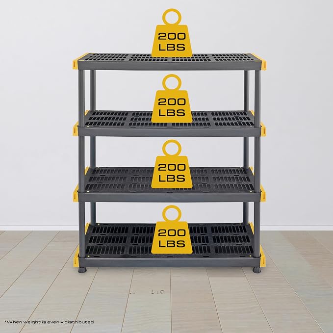 CX 4-Tier Heavy Duty Plastic Storage Shelves - Image 4