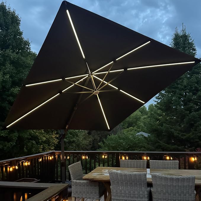 PURPLE LEAF Patio Umbrella Left-right Tilting 10FT by PURPLELEAF