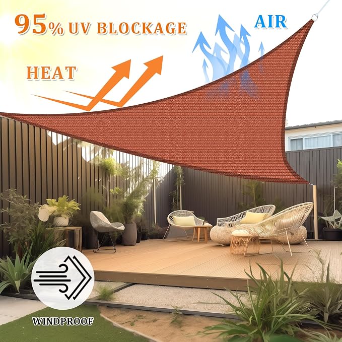 Shade&Beyond Custom Sun Shade Sail 11'x11'x11' Triangle Sun Sail Shades Patio - Image 2