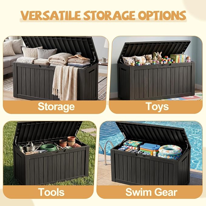 Outdoor Storage Box Waterproof, 150 Gal Gen 2 Resin Deck Box - Image 6