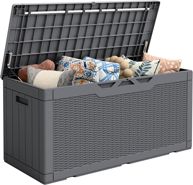 Flamaker Outdoor Storage Box 100 Gallon Waterproof Resin Deck Box | Large by Flamaker