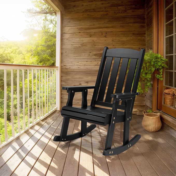 VINGLI Outdoor Rocking Chair Set of 2, Heavy Duty 600 LBS Rocker, Weatherproof - Image 2