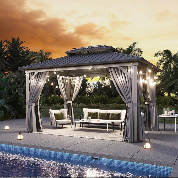 Aoxun Gazebo 10x14 Hardtop Gazebo - Image 8