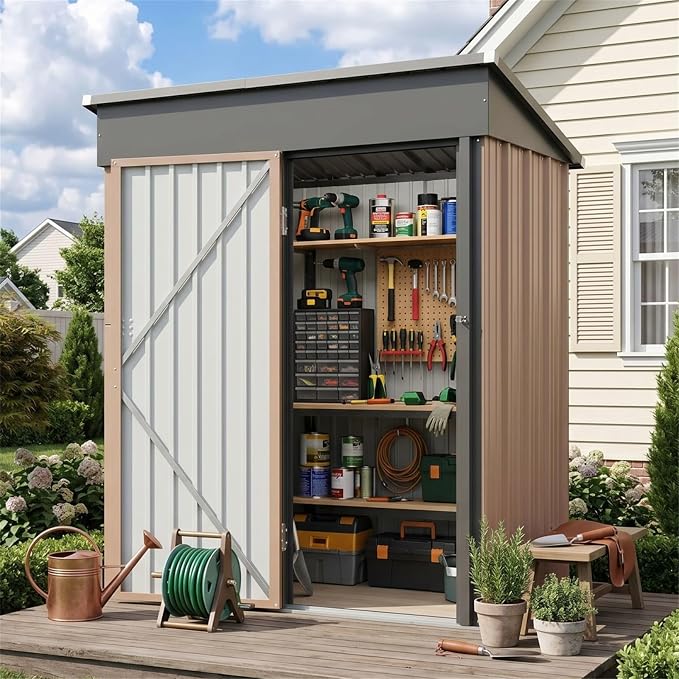 Aoxun 5x3 FT Shed Outdoor Waterproof Storage Shed | Metal Garden Shed by Aoxun