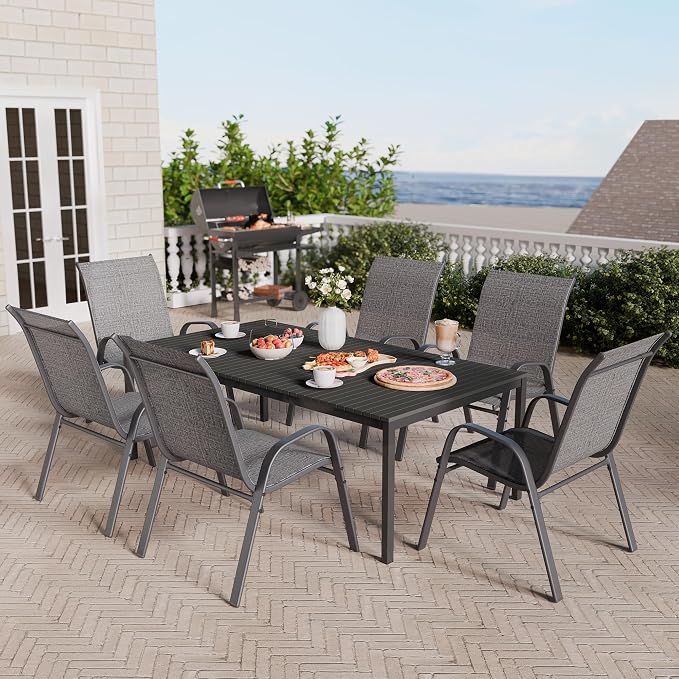 Patio Chairs Set of 4, Stackable Outdoor Dining Chairs Set - Image 9