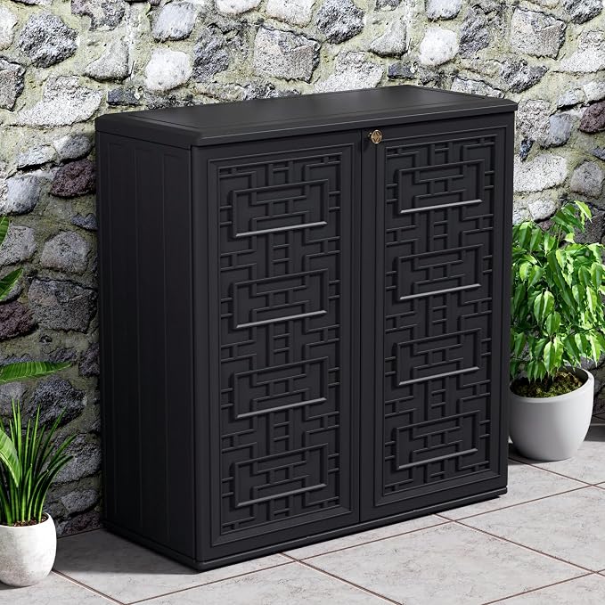 Mrosaa Indoor Outdoor Storage Cabinet Waterproof - Image 2