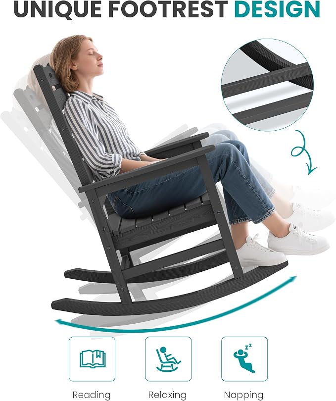 SERWALL HDPE Outdoor Rocking Chair - Image 6
