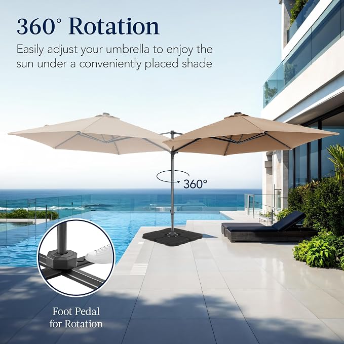 Best Choice Products 10ft Solar LED Offset Cantilever Hanging Market Patio - Image 3