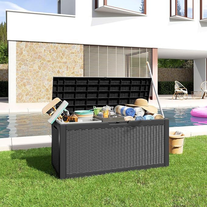 125 Gallon Outdoor Storage Box, Large Waterproof UV Resistant Deck Box - Image 7
