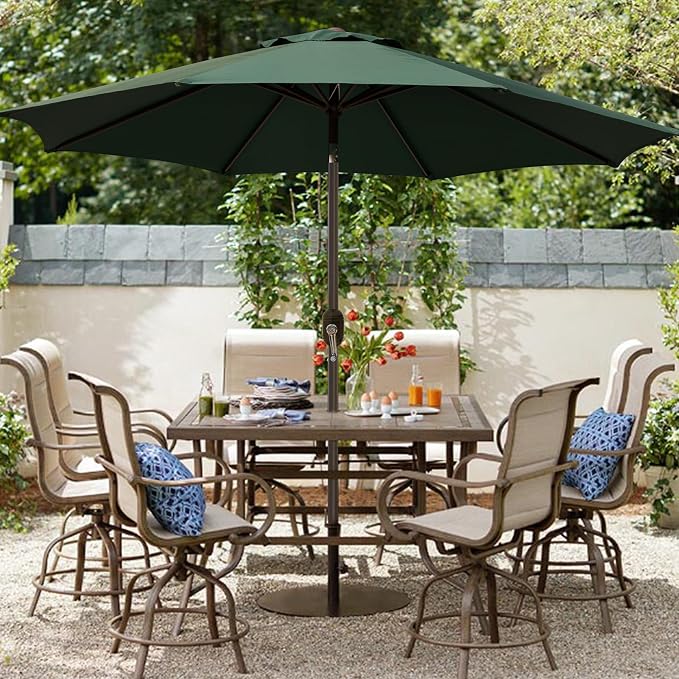 9' Outdoor Patio Umbrella, Outdoor Table Umbrella, Yard Umbrella, Market - Image 6