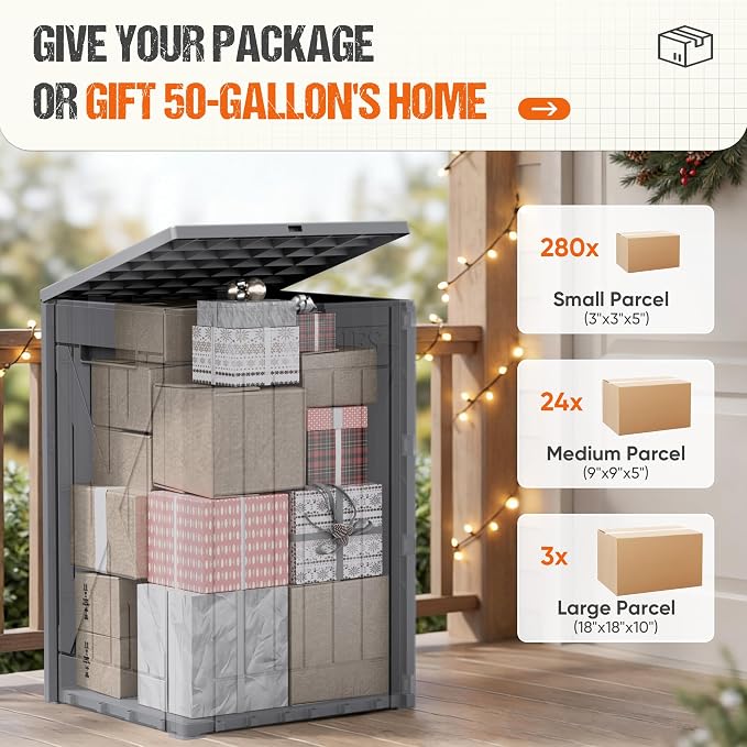 Flamaker 50 Gallon Deck Box, Package Delivery Storage Box - Image 4