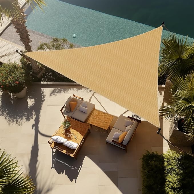 Shade&Beyond Custom Sun Shade Sail 5'x5'x5'TriangleSun Sail Shades Patio UV by ShadeBeyond