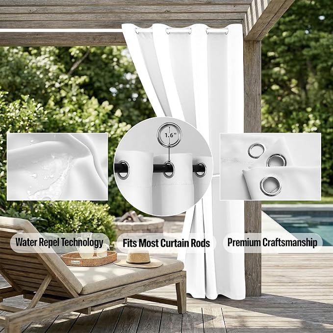 Outdoor Patio Curtain Waterproof Darkening Thermal Insulated Indoor Curtains - Image 5