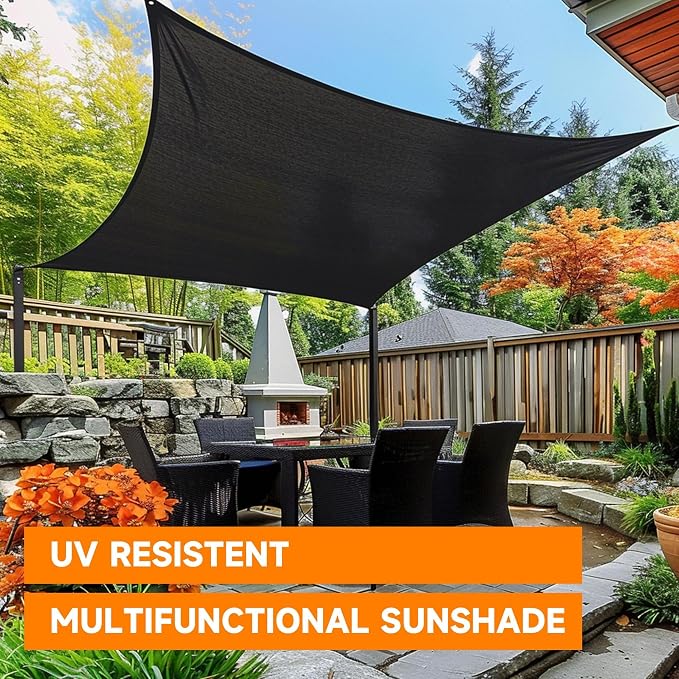 90% Shading Rate 12'x20' Black Shade Cloth, UV Resistant Durable Mesh Tarp - Image 7