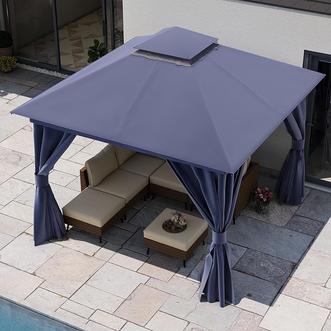 10'x10' Outdoor Gazebo, Metal Frame Heavy Duty Patio Canopy Tent Shelter - Image 5