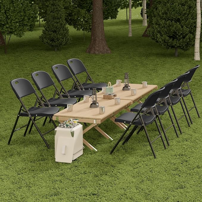 Nazhura 350 Weight Limit Heavy Duty Plastic Folding Chair - Image 5