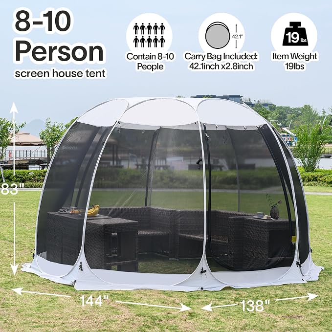 Alvantor Pop Up Screen House Tent, Instant Outdoor Gazebo - Image 3
