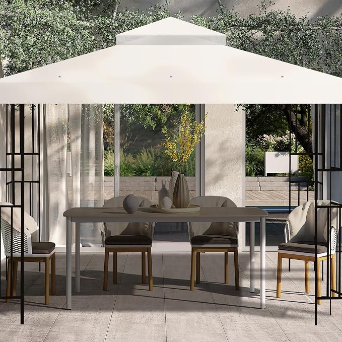 10x10 FT Gazebo Replacement Top, Canopy Replacement Cover Double Tiered - Image 5