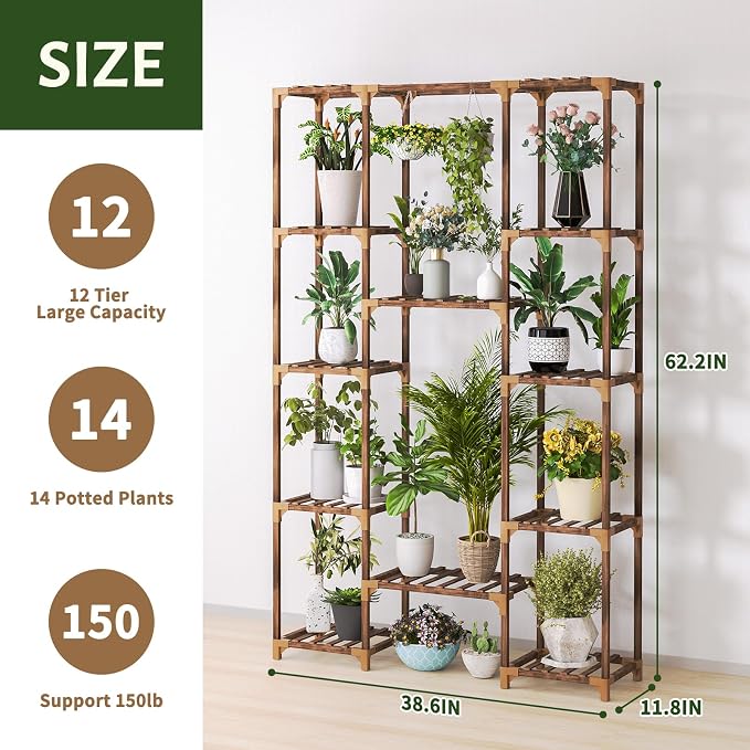 Plant Stand Indoor Outdoor, Tall Plant Shelf - Image 4