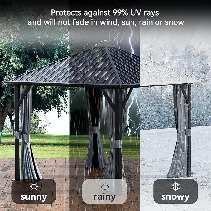 Aoxun Gazebo 10x10 Hardtop Gazebo - Image 8