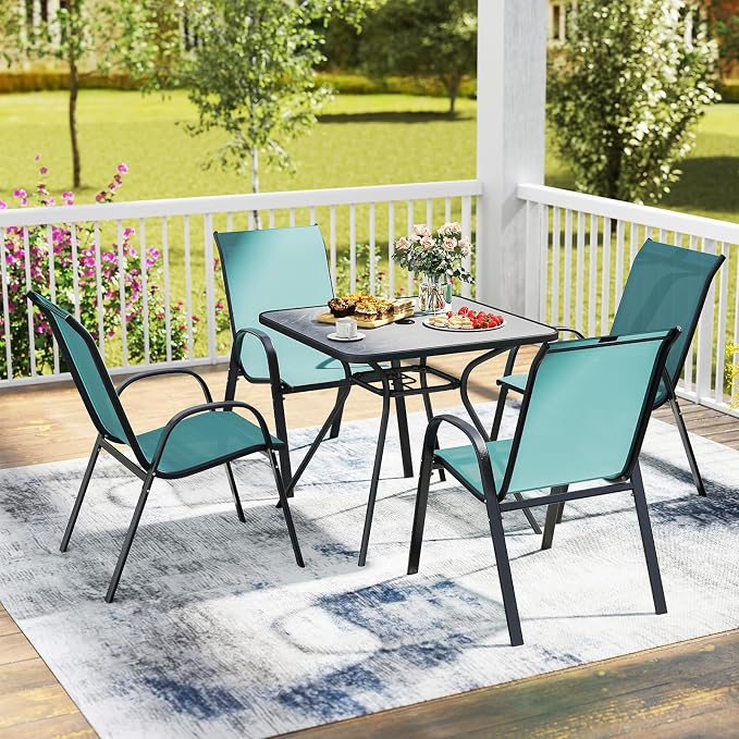 Tangkula Patio Dining Chairs Set of 2, Outdoor Stackable All Weather Heavy Duty - Image 2