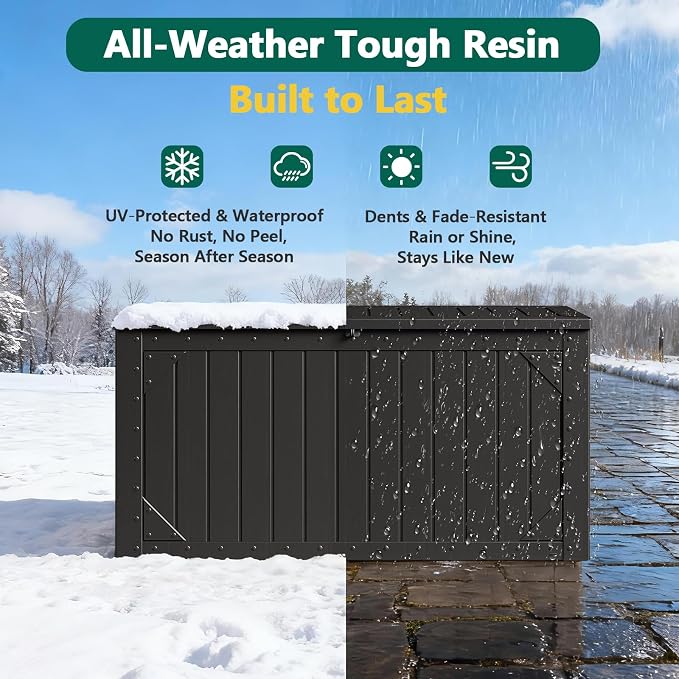 Outdoor Storage Box, 98 Gallon Deck Box, Outdoor Storage Bench, Waterproof - Image 4