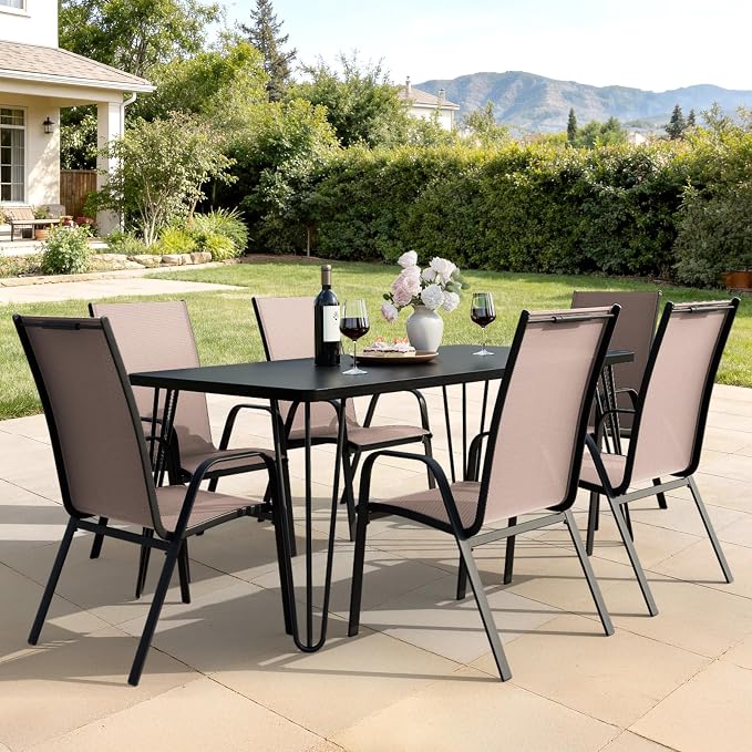 JEAREY Patio Dining Chairs Set of 4, Outdoor Stackable Dining Furniture Set - Image 8