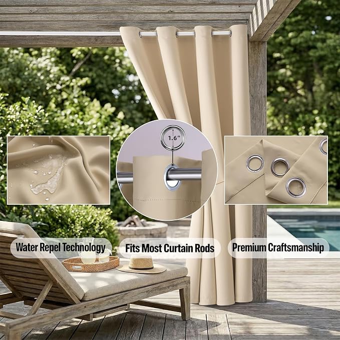 Waterproof Outdoor Curtain W52 x L84 - Image 5