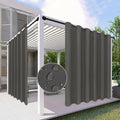 Easy-Going 100% Waterproof Outdoor Curtains 110x96 inch, Dark Grey | Windproof by Easy-Going