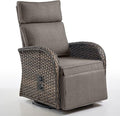 Dual-Adjust Outdoor Swivel Recliner Chair – Wicker Reclining Patio Chair by Belord