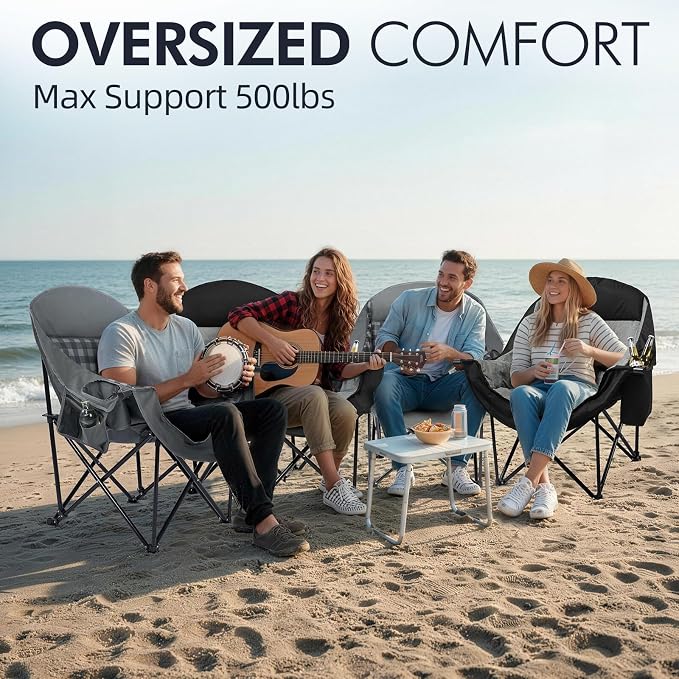 Oversized Camping Chair for Adults 2 Pack - Image 2