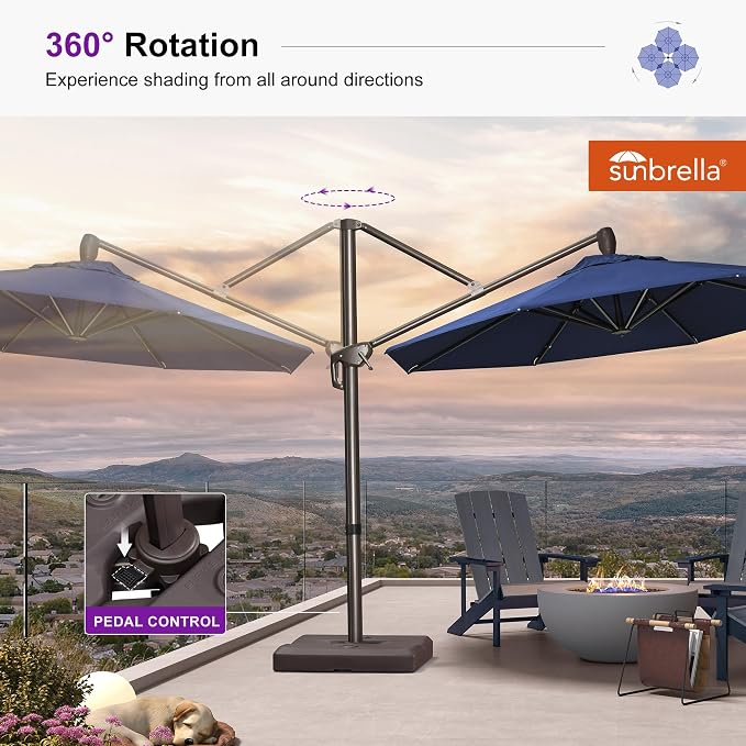 PURPLE LEAF 10' X 10' Cantilever Patio Umbrella - Image 7