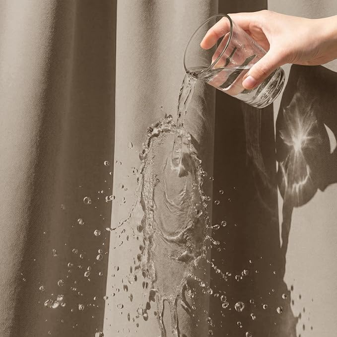 Outdoor Curtains Waterproof Panel W52 x L95 Inch Mocha, 1 Panel | Grommet Top - Image 4