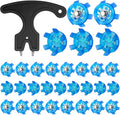 Cozypower 31 Pcs Golf Spikes Set Includes 30 Pcs Golf Cleats Replacement Black Cleats Spanner Metal Thread Screw 6 mm Dia Spike Tool for Lawn Cricket Shoe Player Lover(Blue)