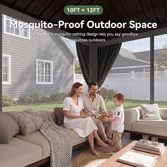 Aoxun Gazebo 10x12 Hardtop Gazebo - Image 3