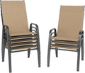 Patio Chairs Set of 8, Outdoor Dining Chairs Stackable by furniture