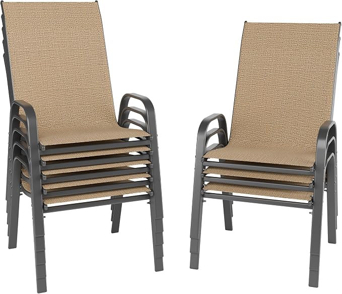 Patio Chairs Set of 8, Outdoor Dining Chairs Stackable by furniture