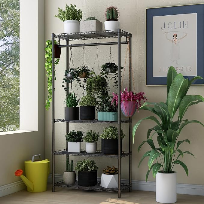Xiofio Plant Shelf for Indoor Plants Outdoor, Metal Plant Stand, Tier Plant - Image 2
